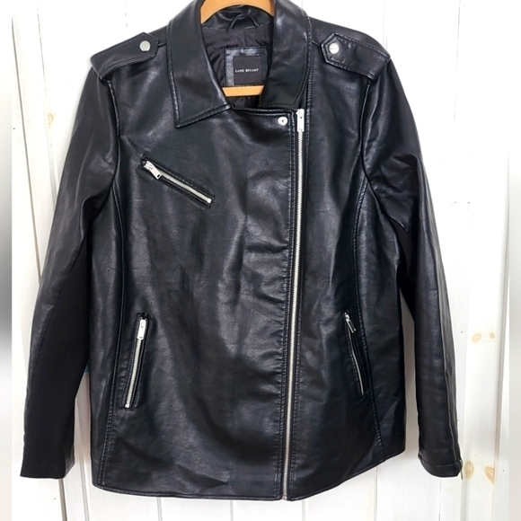 Lane Bryant Faux-Leather Moto  Stretch Sleeve Jacket Size 18/20 - Picture 1 of 12